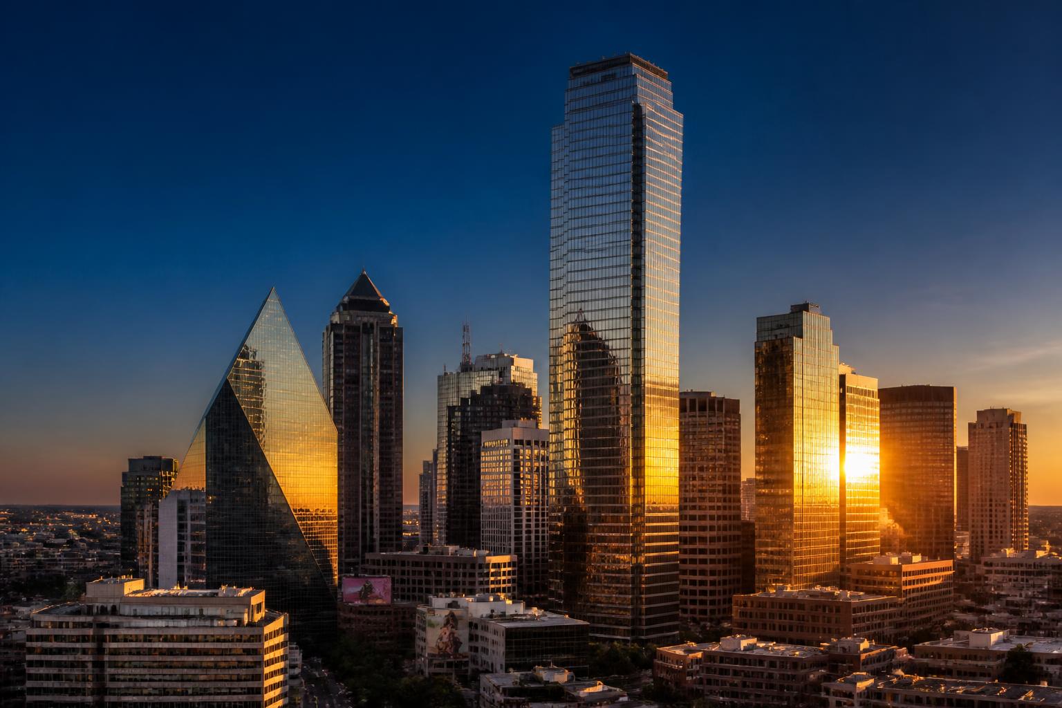 Dallas skyline at golden hour